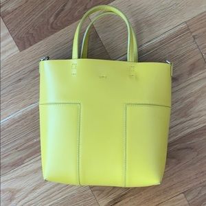 Yellow leather Tory Burch bucket bag